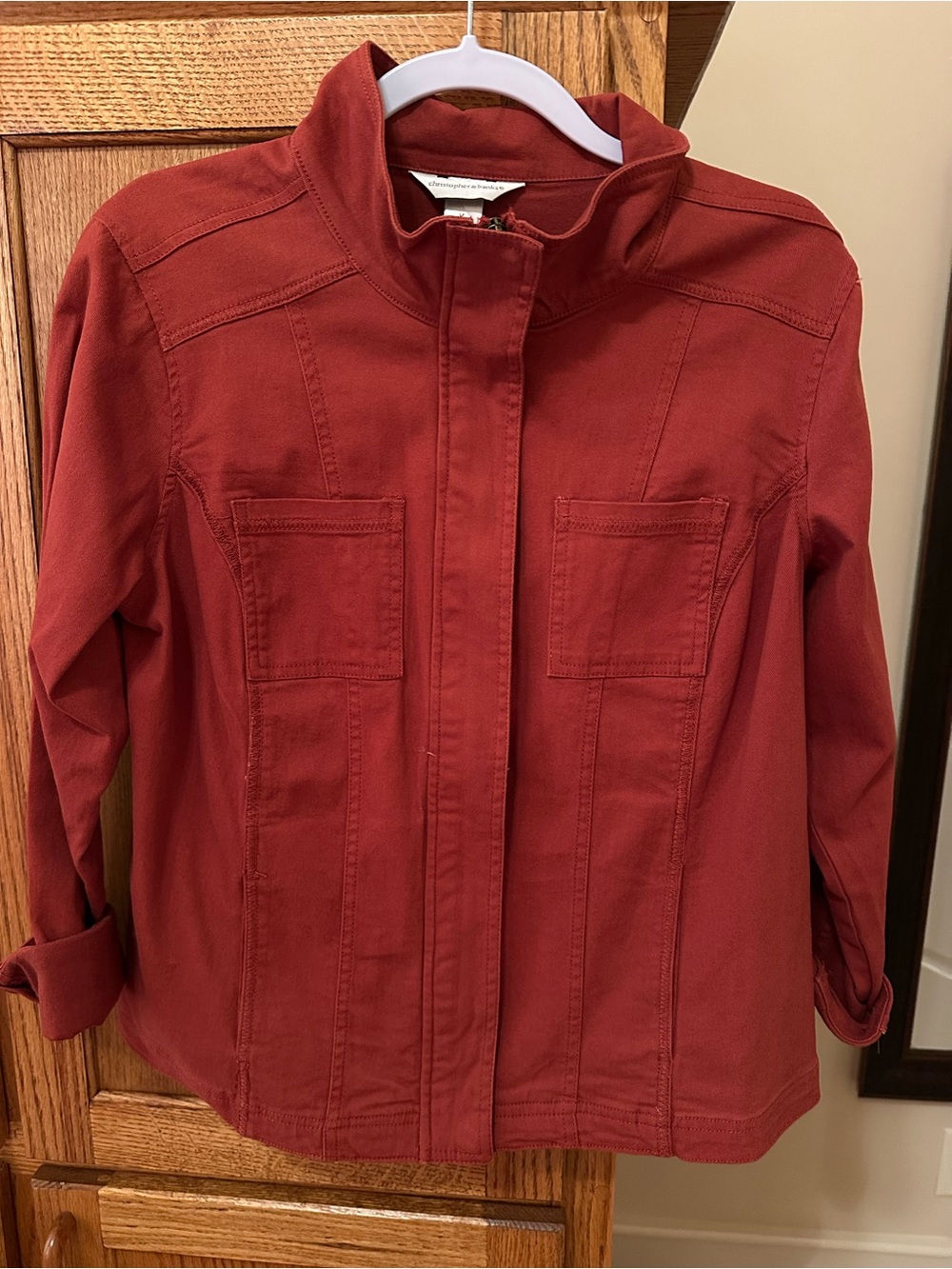 Christopher & Banks Rust Red Utility Jacket